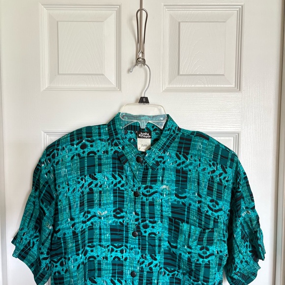 Judy Knapp California Medium Geometric Pattern Boho Classic Collar Vintage Shirt - Picture 3 of 6